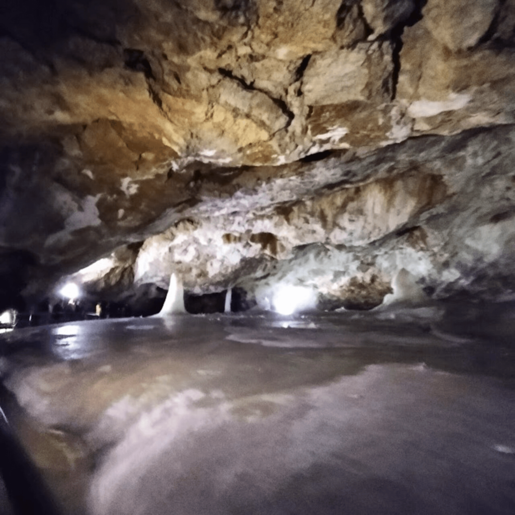 Dobsinska Ice Cave big hall during one day trip from High Tatras to Telgart