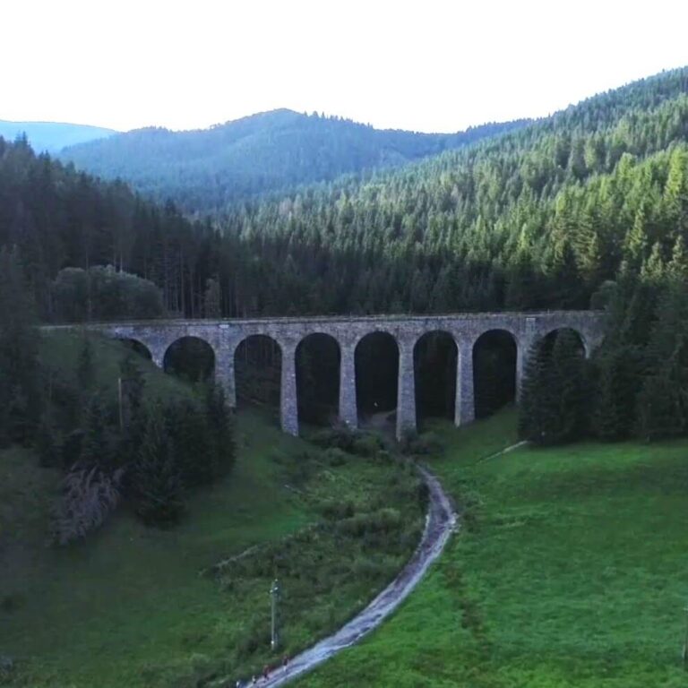 Chamrossky viadukt a drone view during one day trip from High Tatras to Telgart